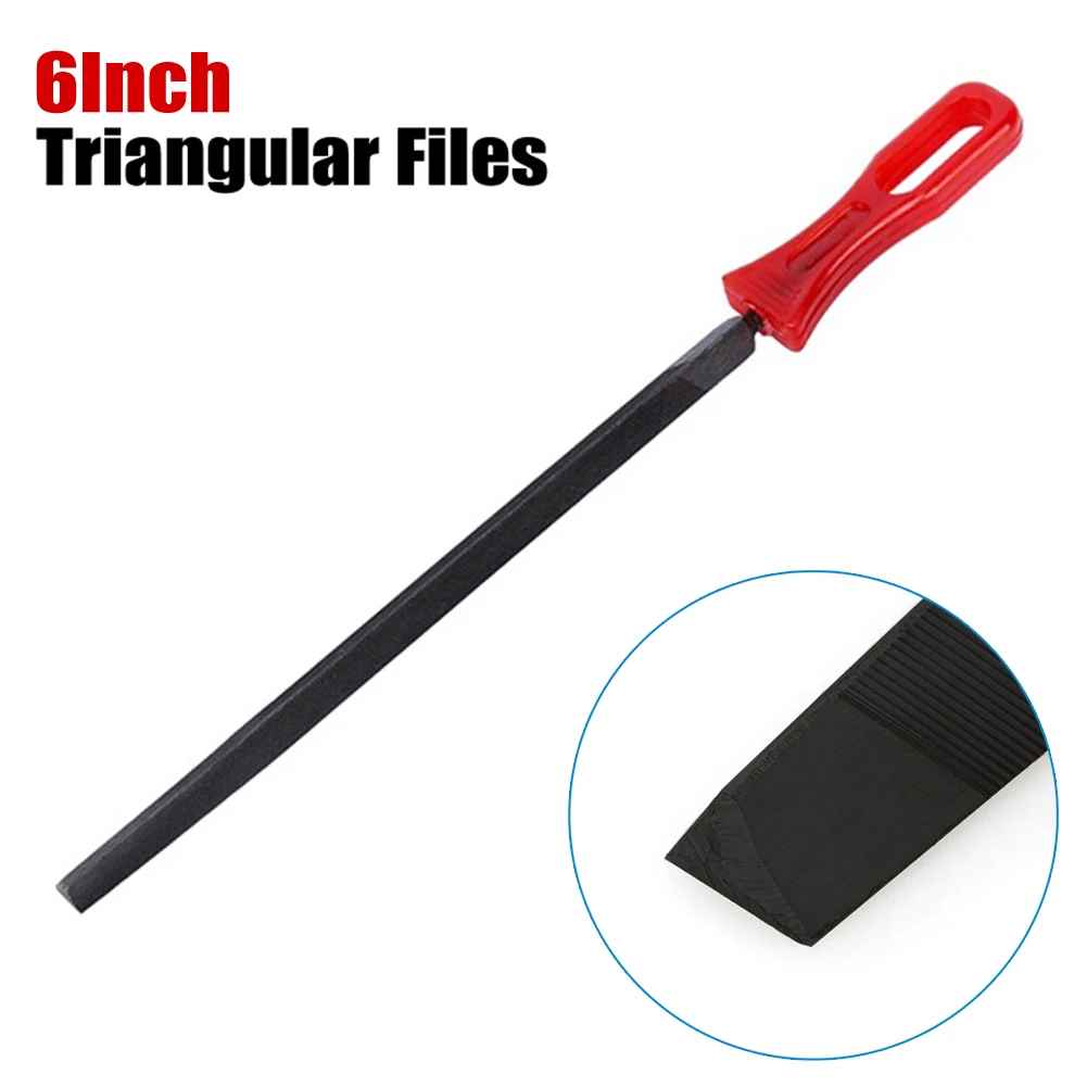 Pratici accessori per seghe Lima triangolare Pezzi da lavoro in gesso da 8 pollici Lucidatura in plastica di legno Acciaio Lunghezza totale 230 mm