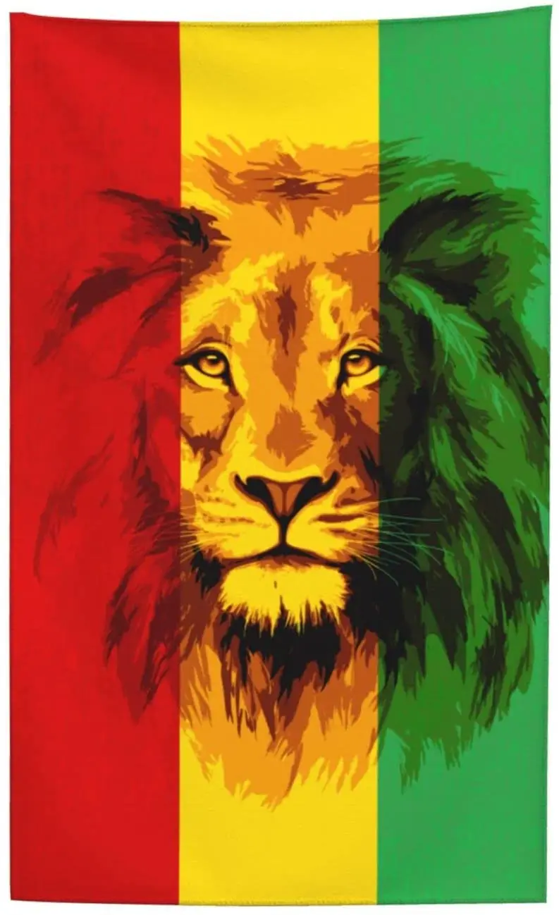 Microfiber Beach Towel Reggae Rasta Flag Lion Bath Towels Sandproof Quick Dry Pool Towels Swim Travel Beach Blanket