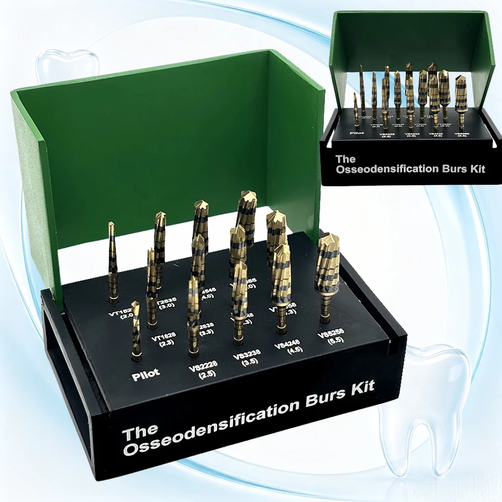 13pcs Dental Osseodensification Burs Kit Implant Drill Set for Maxillary Sinus Lift Dental Surgery Tools