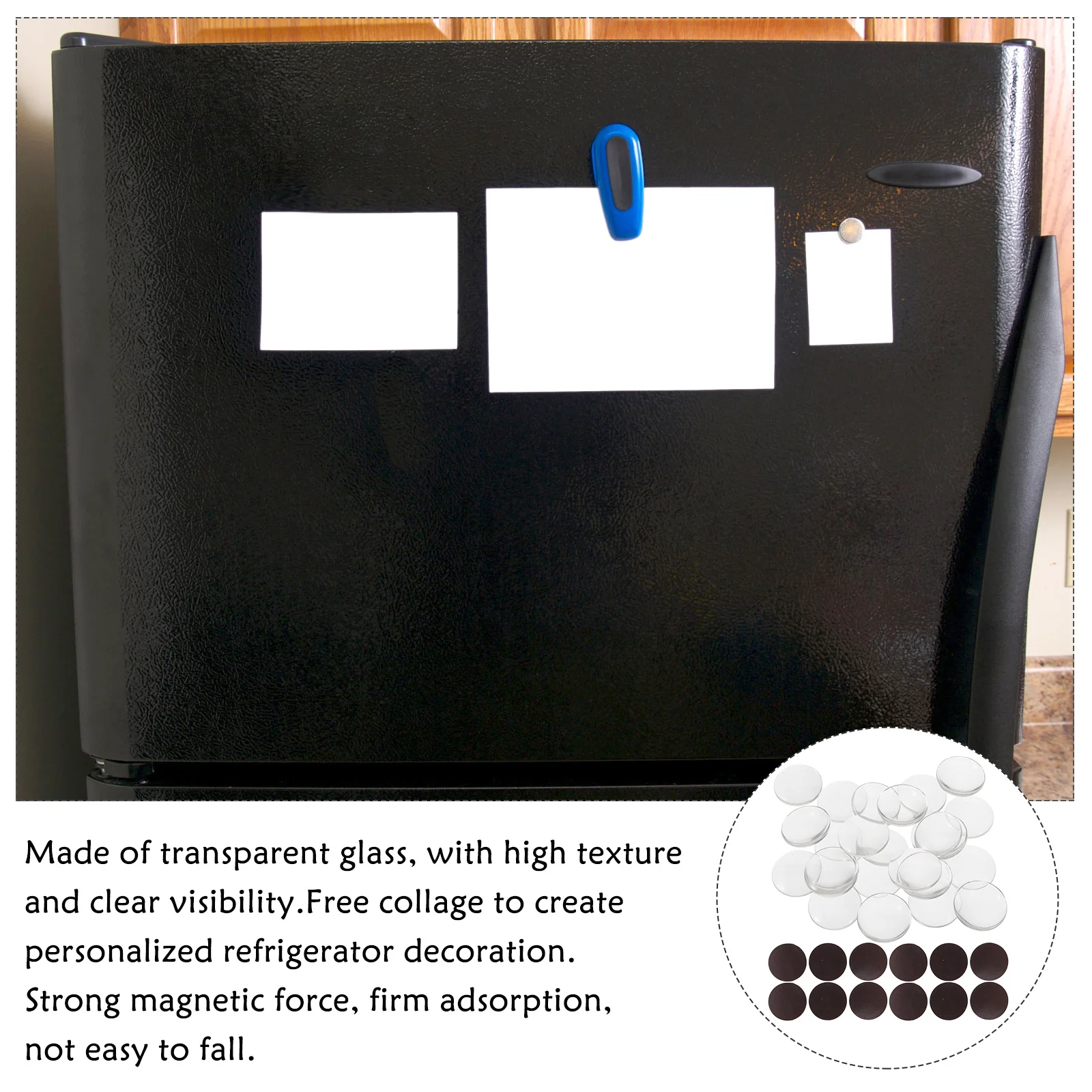 

1Set Transparent Glass Cabochons Round Refrigerator Magnets Adhesive DIY Craft Sticky Dots Fridge Whiteboard Magnets