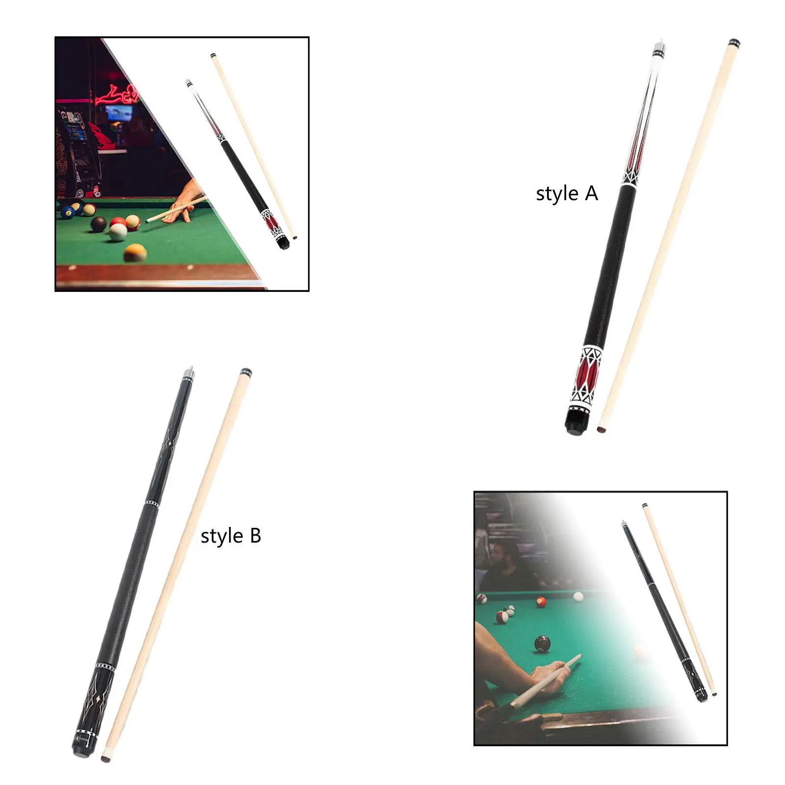 

Двухсекционный деревянный бильярдный кий с наконечником 1,28 см для бильярда и тренировок