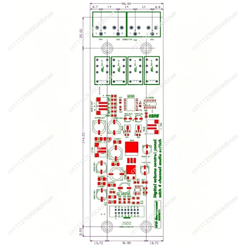 Display Volume Controller Remote Control Volume Board HIFI Fever Preamp Board 4-channel Audio Source Switching Board