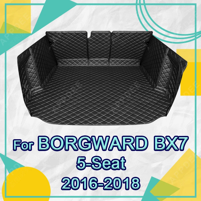 

Auto Full Coverage Trunk Mat For BORGWARD BX7 5-Seat 2016-2018 17 Car Boot Cover Pad Cargo Liner Interior Protector Accessories