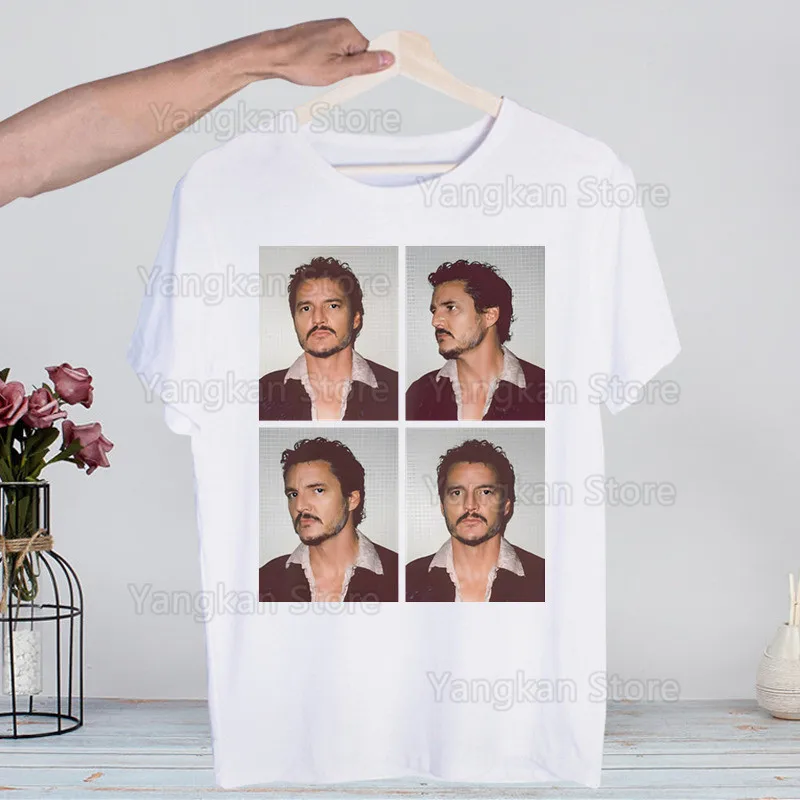 

Pedro Pascal Harajuku Man T Shirts Tees Shirt Tops Design Short-Sleeved Aesthetic Anime T Shirt