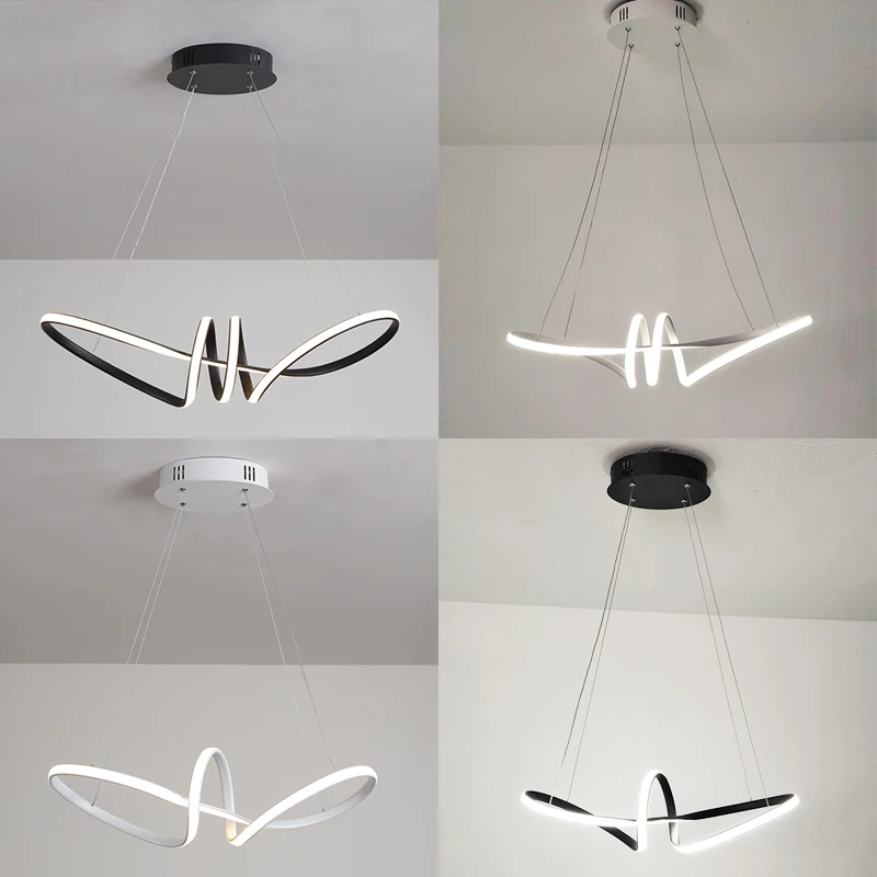 Lampada a sospensione moderna lampada da soffitto a sospensione lampadario a Led per sala da pranzo lampada a sospensione a Led bianca nera soggiorno esche da camera da letto