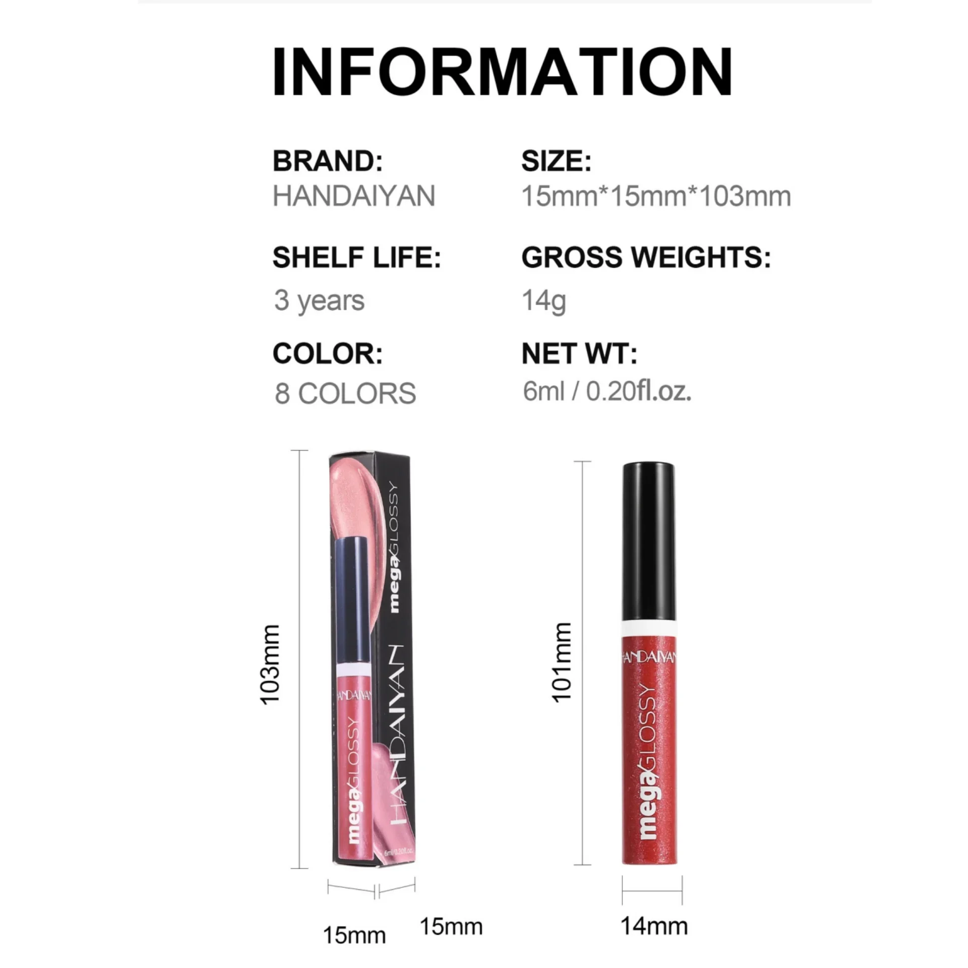 Lucidalabbra altamente lucido Idratante Adatto a tutti i toni della pelle Specchio come smalto per labbra Rossetto liquido Tinta per labbra Cosmetici per trucco a lunga durata