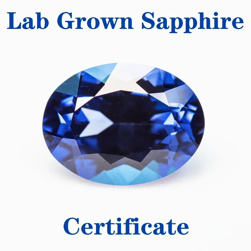 

Top Lab Grown Sapphire Oval Shape Royal Blue VVS1 Charms Beads for Diy Jewelry Making Materials Selectable AGL Certificate