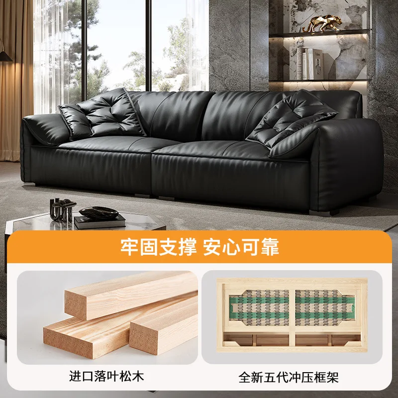 

Диван Baxter с ушками слона, итальянский минималистичный первый слой из воловьей кожи, прямой ряд, кожаный диван для гостиной, виллы