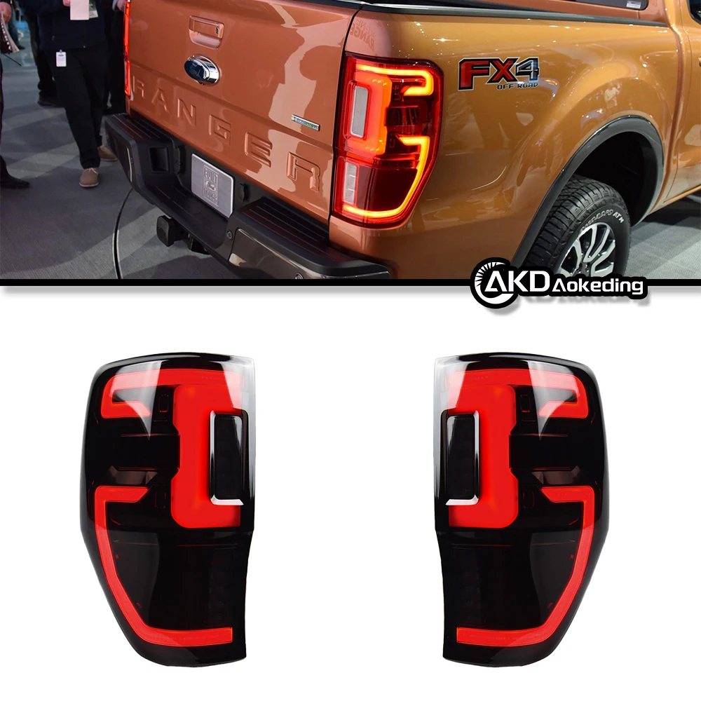 

AKD tuning cars Tail lights For Ford Ranger 2016-2018 Taillights LED DRL Running lights Fog lights angel eyes Rear parking light