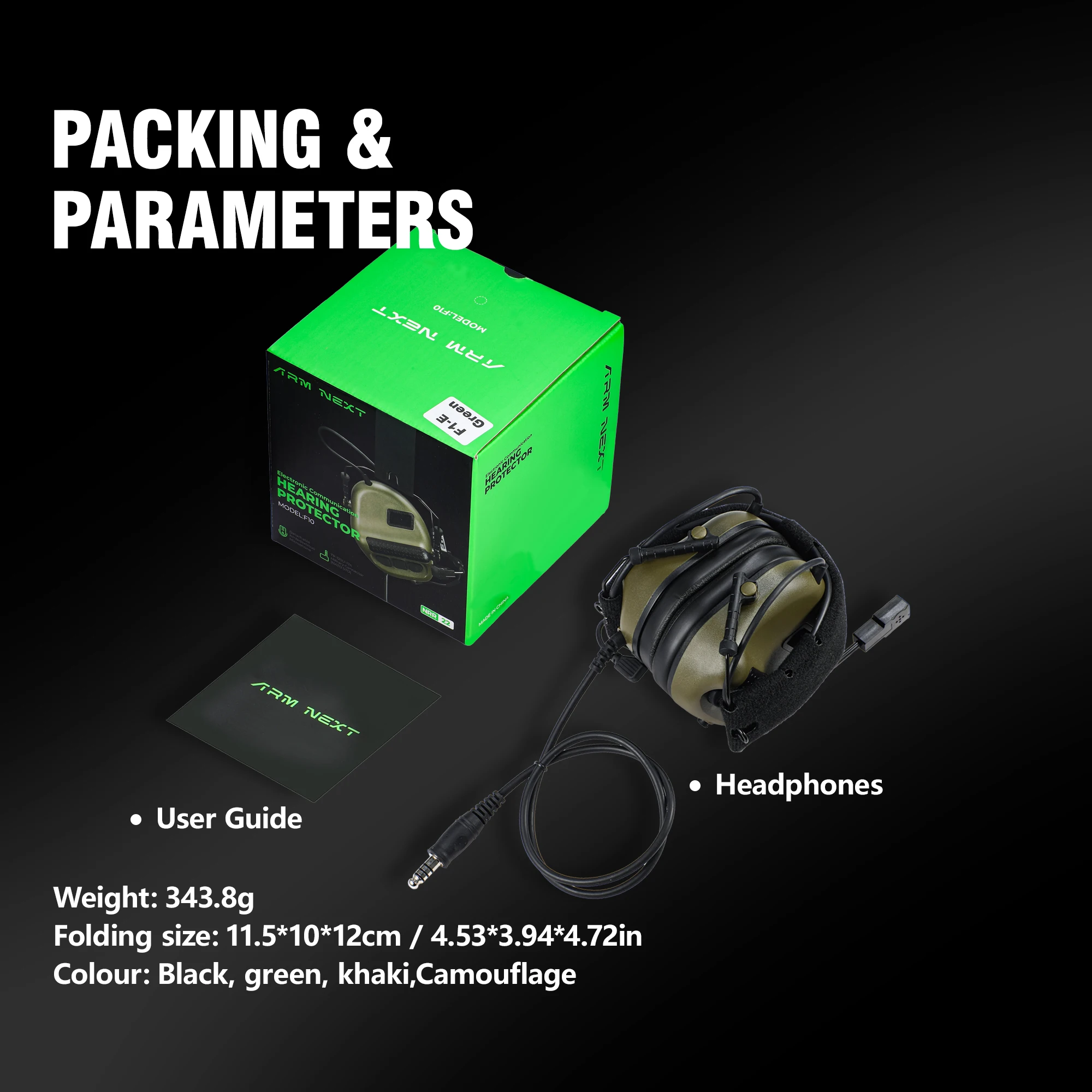 Оригинальная тактическая гарнитура — складные наушники военного класса с микрофоном и активным шумоподавлением для стрельбы, охоты