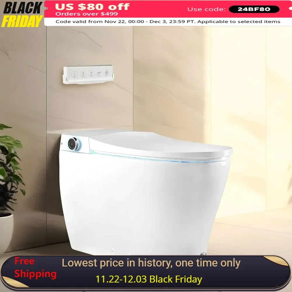 Smart Toilet, Dryer, Seat – Quick Drying Cyclone-Dri Tech, Walk Away Auto Power-Flush, Automatic Intelligent Toilets