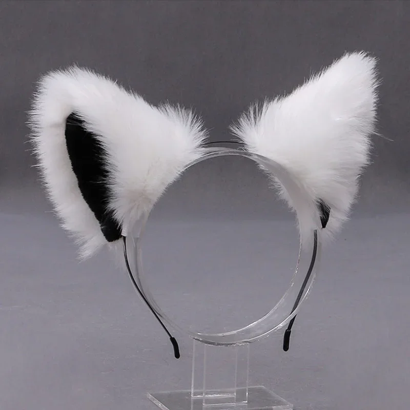 Cute Cat Fox Faux Fur Ear Hair Hoops Party Cosplay Hairband Fur Headbands Girls Fashion Hair Accessories Animal Ears Hair Band 4