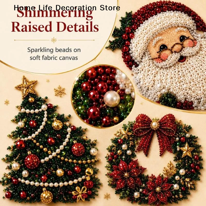 クリスマスサンタクロースパールアート5D DIYキット フレ - Embroidery Xmas Kits のレビューと価格