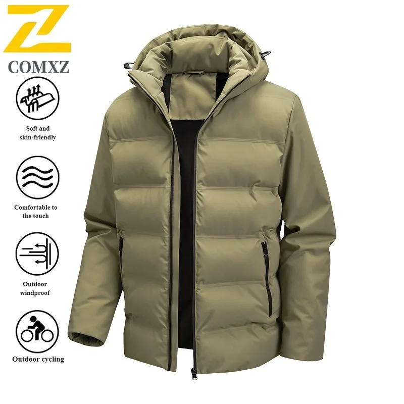 

EIAO Winter Men's Business Windbreaker Lightweight Loose-Fit Coat Thermal Waterproof Windproof Jacket for Hiking Camping Fishing