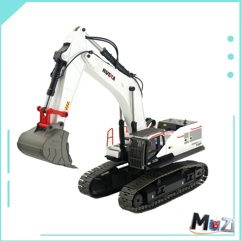 

New Huina Toy Remote Control Engineering Vehicle 1594 White 22 Way Alloy Model Modified Machine Large Electric Excavator Toy