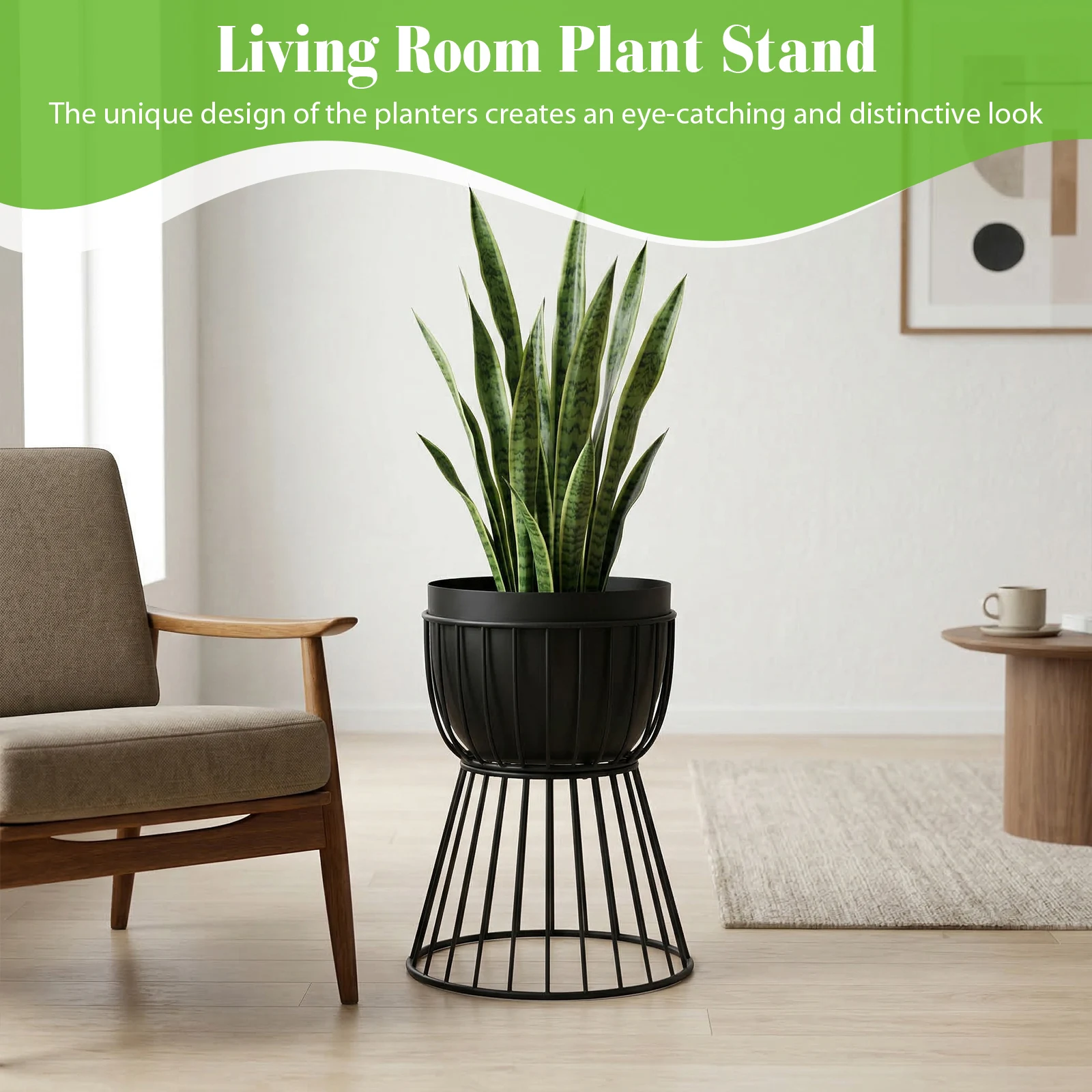 

Simple Metal Planter Stand Floor-Standing Flower Pot Display Stands Elegant Vase Holder Rack for Balcony Garden Home Decor
