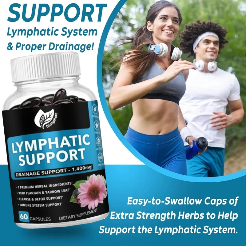Lymph Drainage Supplement - Lymph Support Herbal Cleansing Product with Echinacea Lymph System Support Supplement