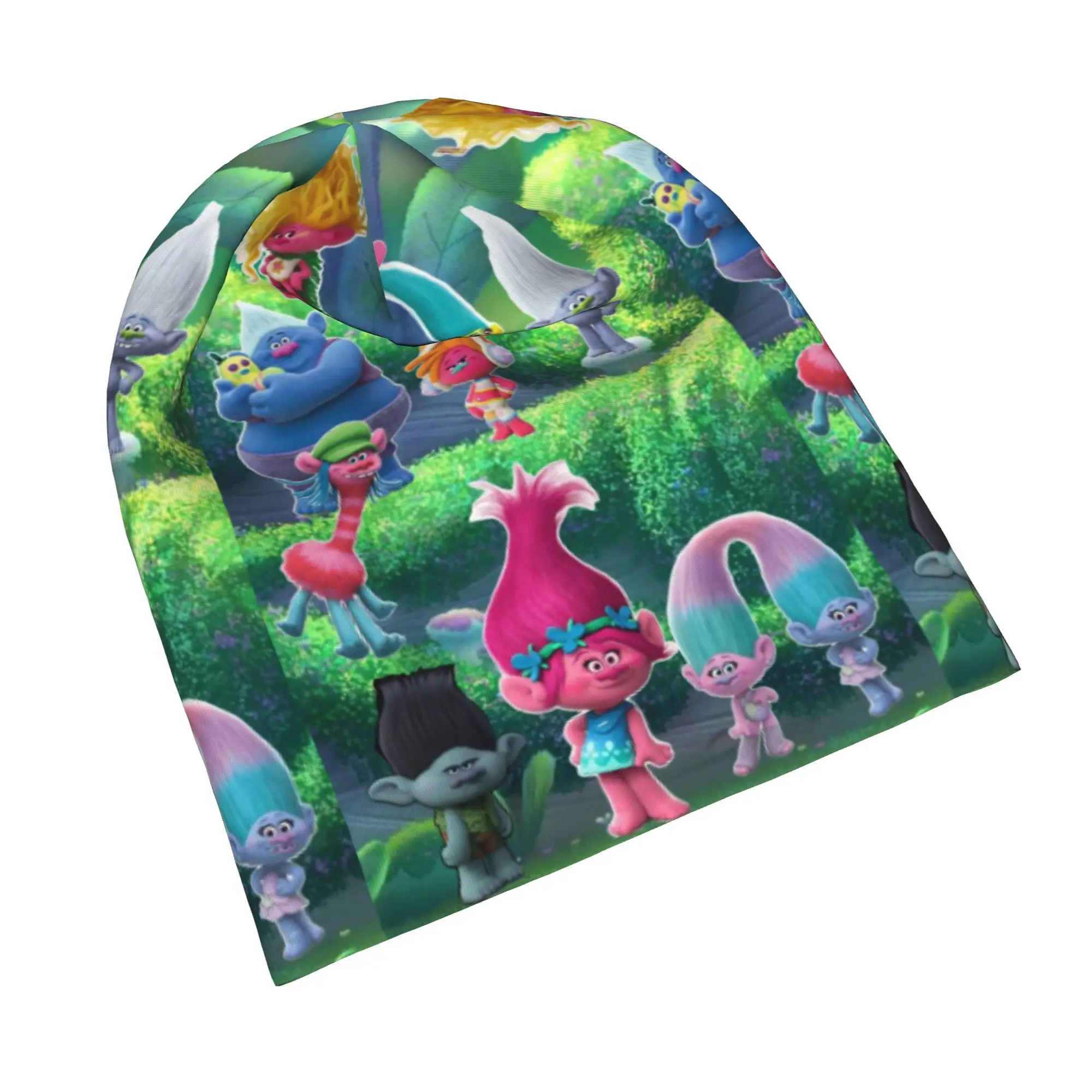 Troll Doll Cartoon Bonnet Hats Autumn Winter Ski Skullies Beanies Hats Branch Unisex Spring Thermal Elastic Caps