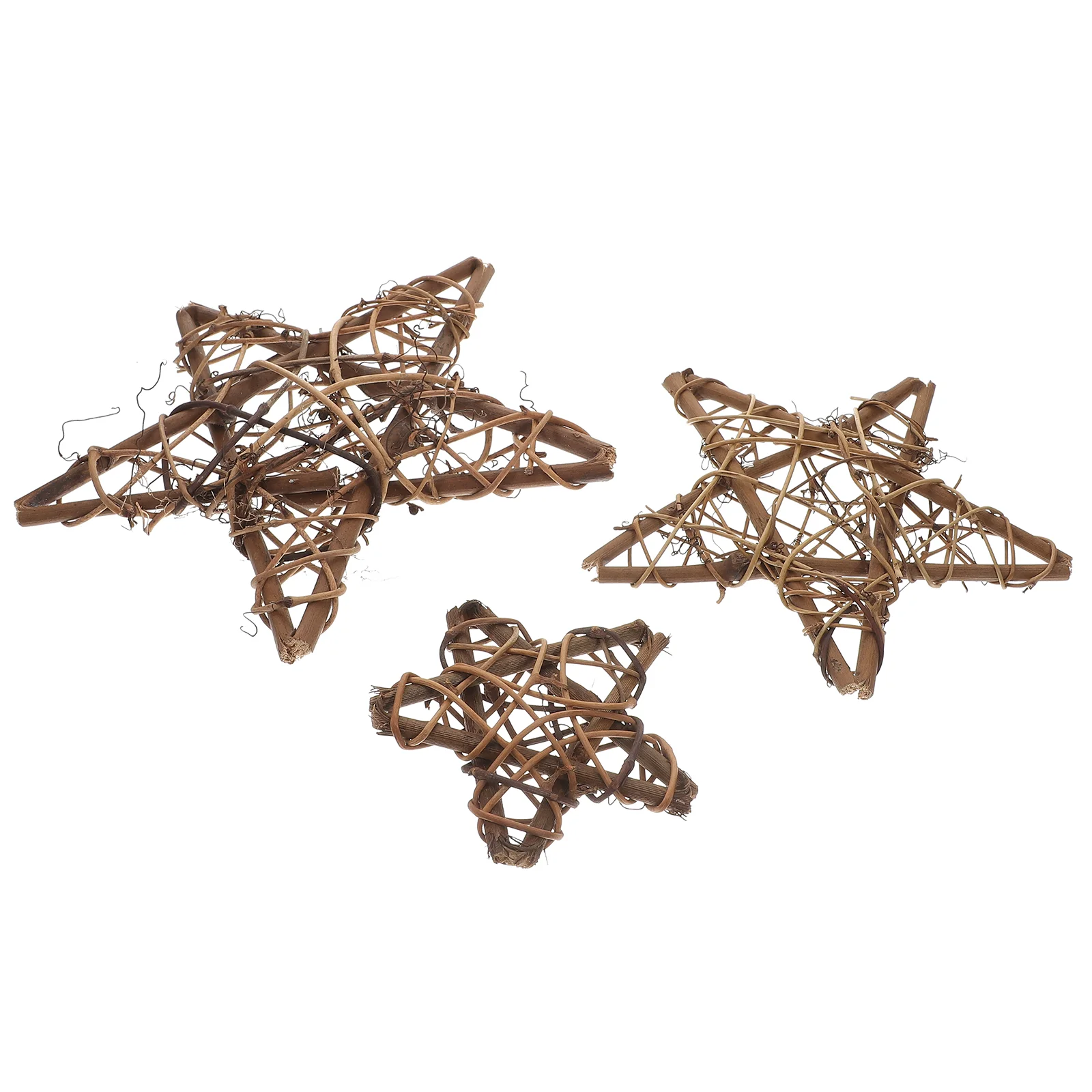 

3 Pcs Rattan Garland Star Vine Branch Decoration Country DIY Flower Wreath Material Ring Hoops Shape