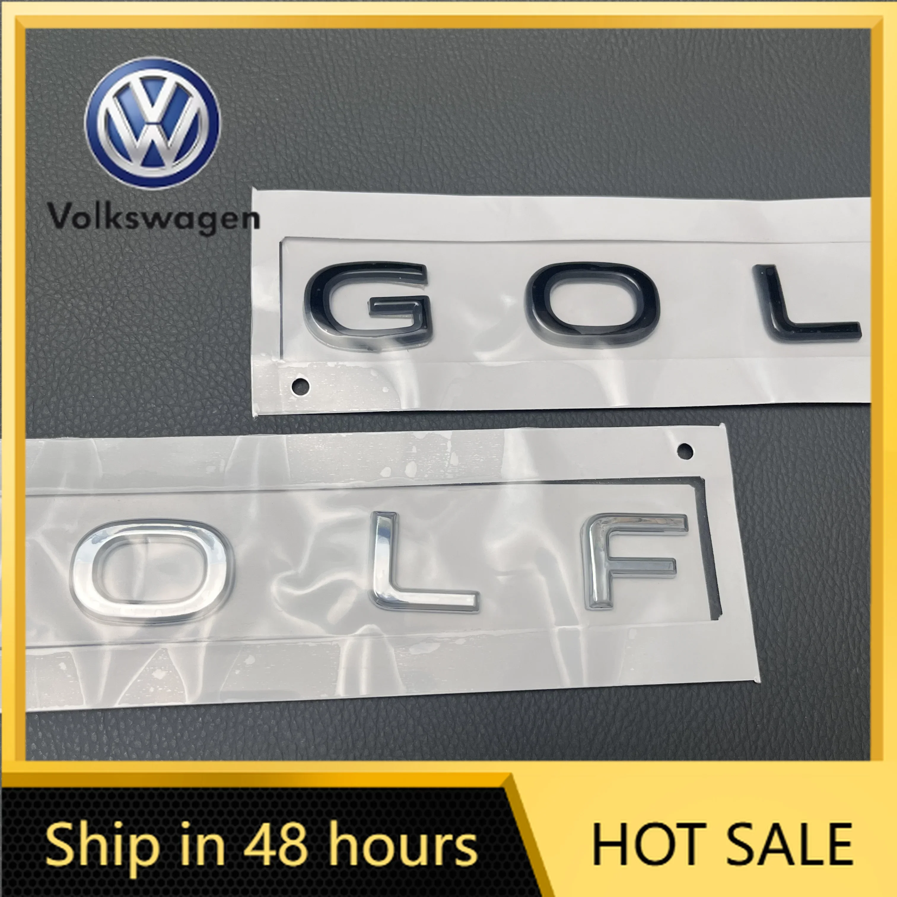 VW 2026 Hot For VW Golf 8 Rline Rear Vehicle Logo Post Character Mark English Letter Golf Logo Silver