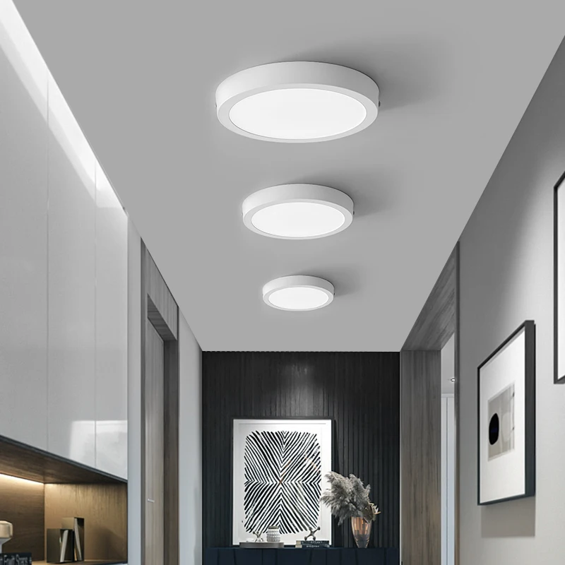 LED-Deckenleuchte, 110–265 V, ultradünnes Panel, LED-Licht für Wohnzimmer, Schlafzimmer, Innenbeleuchtung, 20 W, 30 W, quadratische runde Deckenleuchten – Detail 18