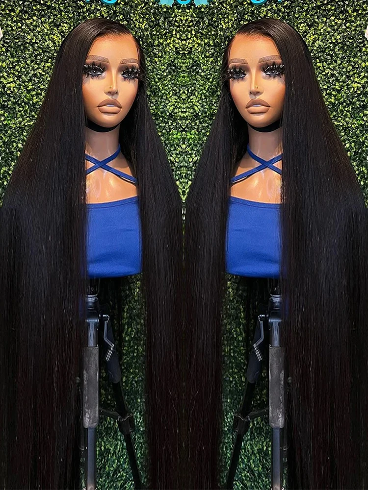

34 Inches 250 Density Glueless Straight 13x4 Lace Frontal Human Hair Wig Ready To Wear 7x5 Lace Front Wigs Pre Plucked For Women