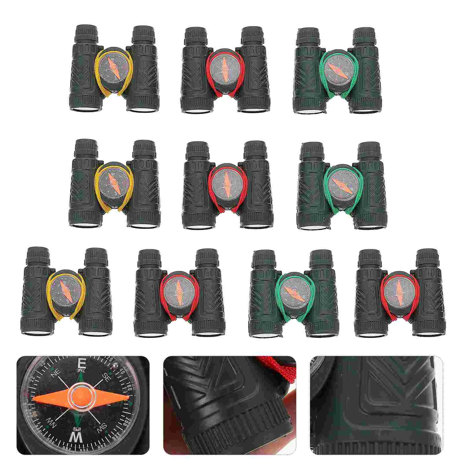 

10 PCS Telescope Toy with Compass Hiking Children Container Handheld Outdoor Plastic Preschool Student Kids