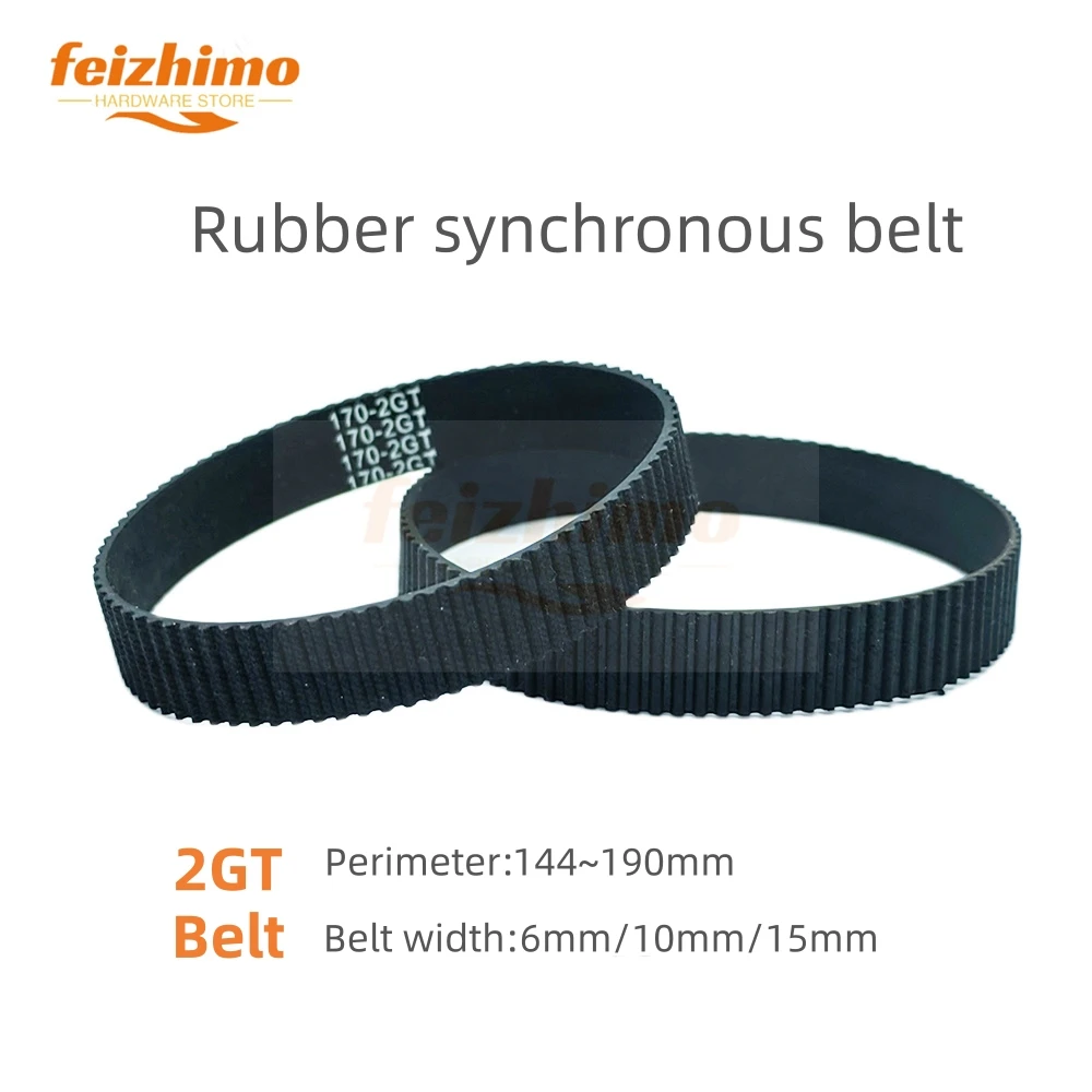 FM 2GT GT2 Width 5/6/9/10/15mm High-Quality Rubber Closed-loop Timing Belt, Circumference 144mm-190mm For 3D Printer Accessories