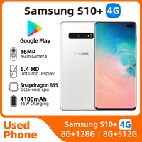 Samsung Galaxy S10+ S10 Plus 4G CPU Qualcomm Snapdragon 855 6.4inches Dynamic AMOLED 16MP camera 4100mAh used phone