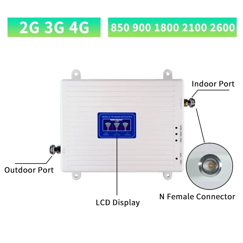 GSM Repeater 2G 3G 4G  900 1800 2100 2600 LTE Cellular Signal Amplifier 4G Cellular Amplifie Mobile DCS Signal Booster Repeater