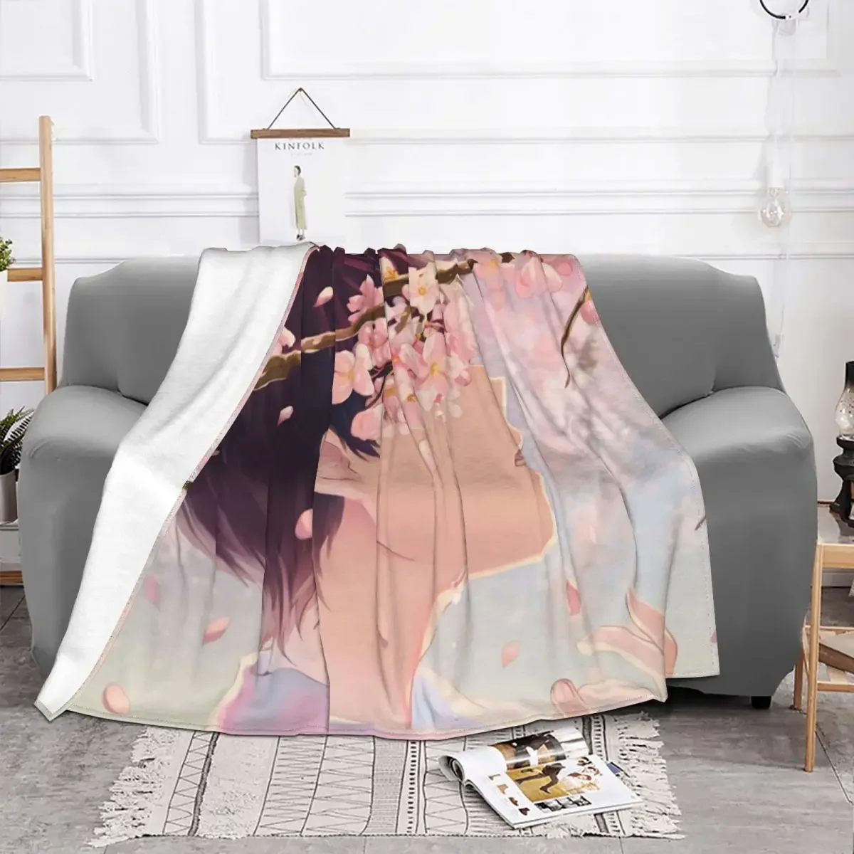 Cherry Tree Boy Anime Blanket Winter Warmth Hypoallergenic Throw Blankets for Durable Long-Lasting Travel Blankets