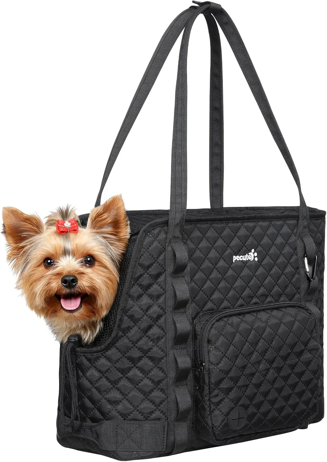 

Dog Purse Carrier, Small Dog Carrier with Pockets, Fits 5-9 lbs, Travel Tote for Dogs & Puppies, Black