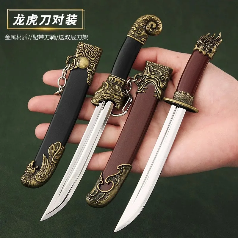 

1/6 Soldier Miniature Cold Weapons Dragon Tiger Knife With Sheathed High Quality Model Toy Fit 12'' Action Figure Body In Stock