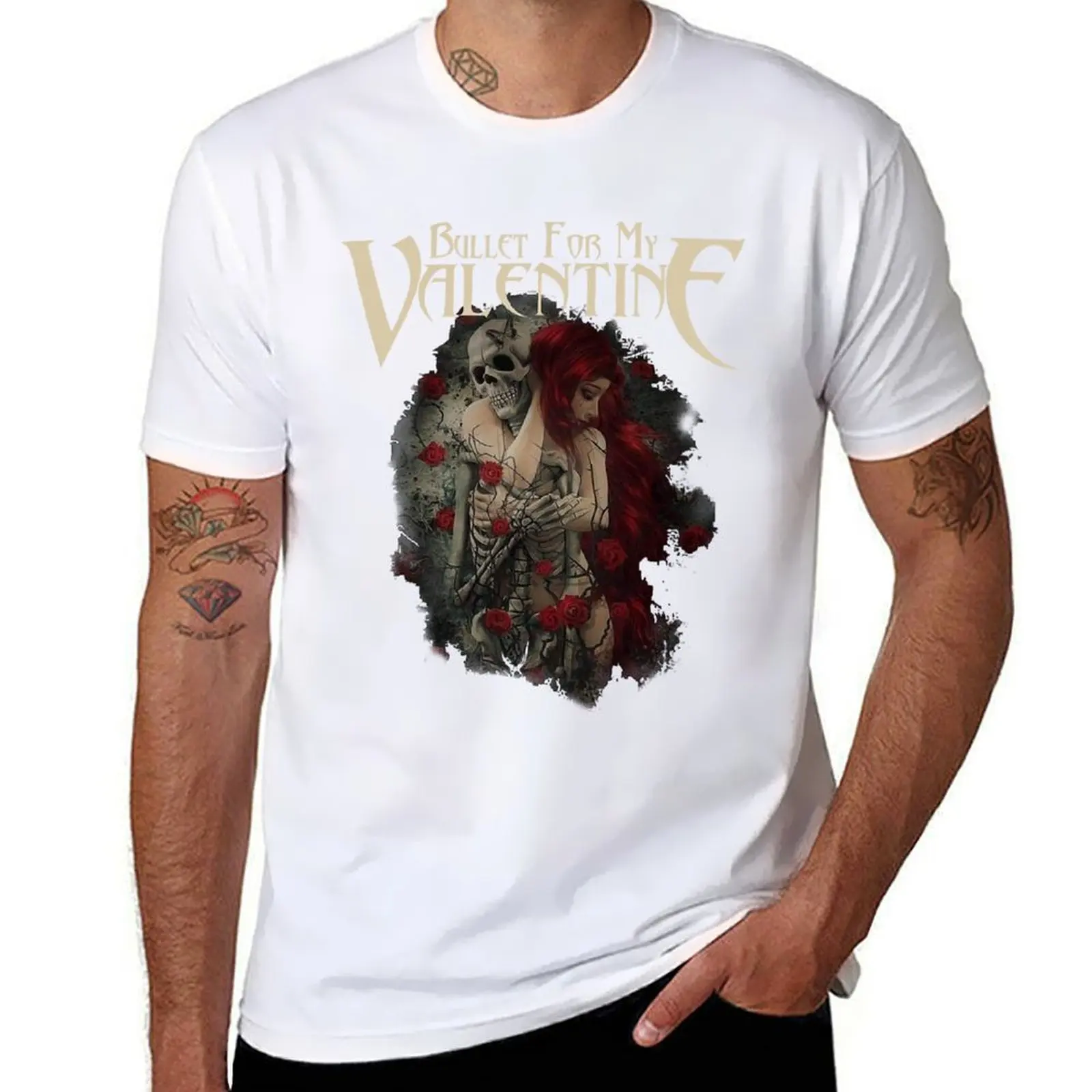 

Music Vintage Retro Bullet For My Valentine Skull Red Eyes Sweatshirt Love You Fans T-Shirt g man t shirts for men T-Shirt