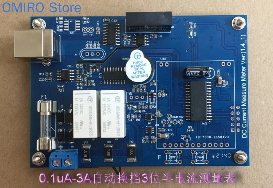 

DC Current Measurement Board, Manual / Automatic Range, Microampere Measurement, USB, Smart UA Meter 1ua-3a