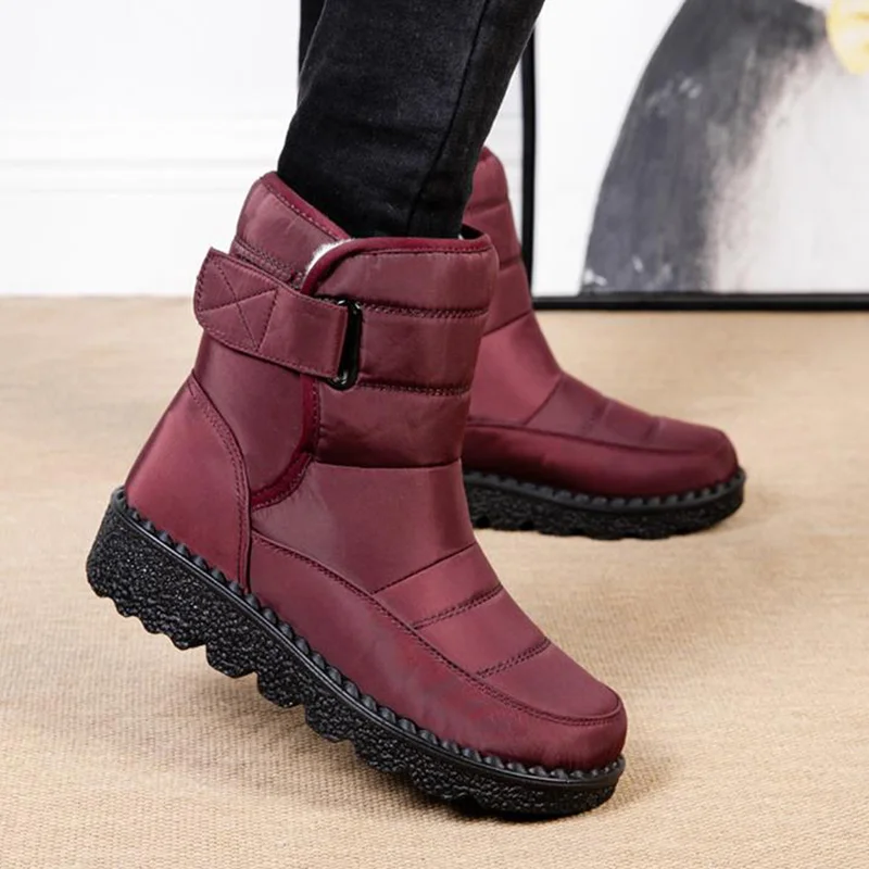 Women Boots Snow Plush Boots Ladies Slip On Platform Ladies Shoes Fur Waterproof Ankle Boots Chunky Botas Mujer Winter Shoes