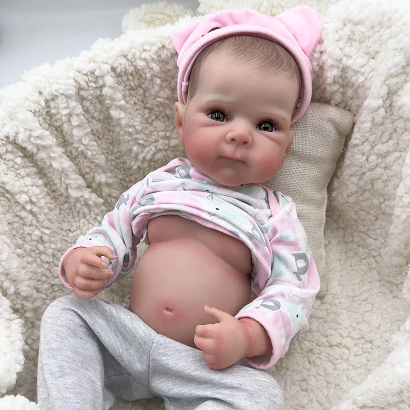 

45cm Full Body Bettie Lifelike Already Painted Newborn Baby Reborn Doll Hand Paint with Genesis High Quality 3D Skin Tone