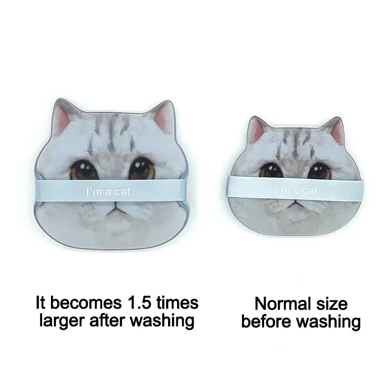 新しい 1/4 個エアクッションパフ猫エアクッションパウダーパフ両面ウェットドライファンデーションスポンジメイクアップクッション HZFP05