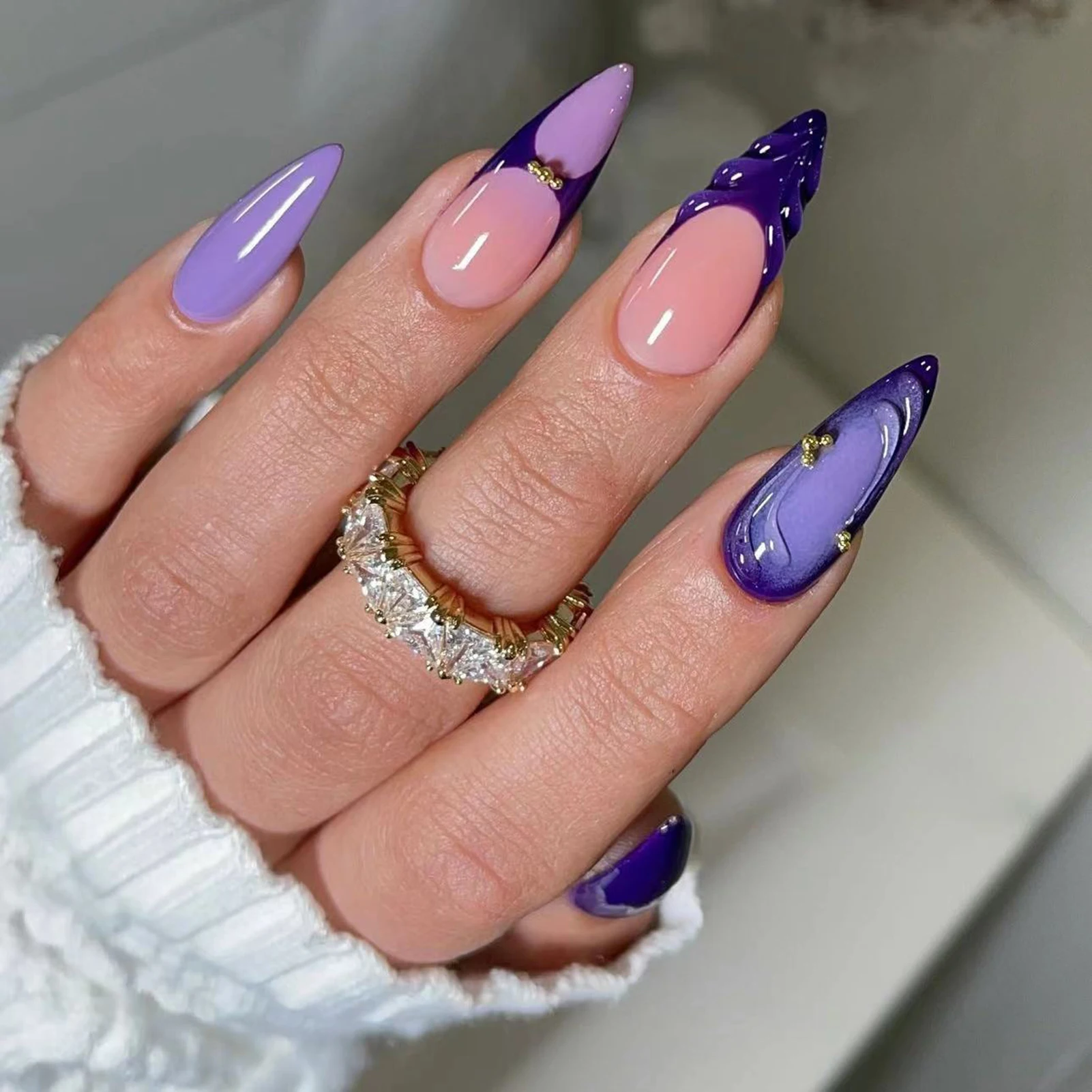 24Pcs Purple French…