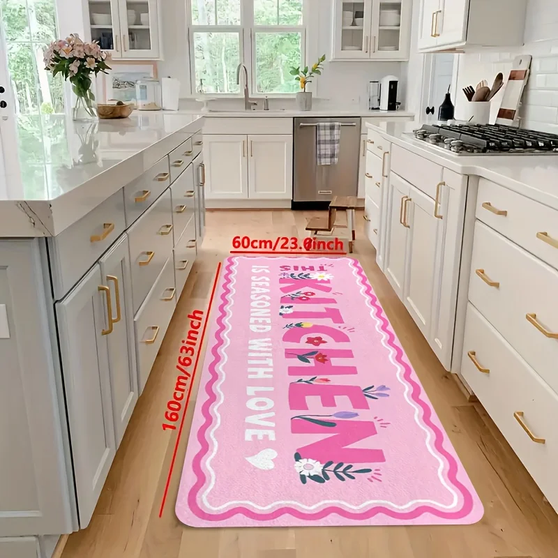 VIKAMA Nordic Kitchen Floor Mat, American Country Style, Oil And Water Absorbent, Restaurant Corridor Carpet, Home Decoration
