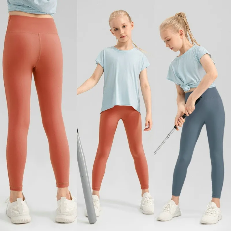 Mädchen Yoga Leggings Kinder dünne Strumpfhose Jogging hose Sommer atmungsaktiv weich elastisch enge Sport hose Kinder tanzen dünne Hosen