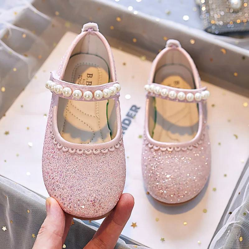 Ragazze Mary Janes for Party Wedding show scarpe in pelle perle eleganti scarpe da principessa Chic scarpe per bambini scarpe antiscivolo