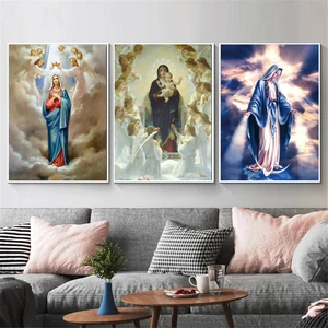 Pintura em Tela de Virgem Maria de Guadalupe, México Wall Art Posters e Impressões, Decore Murais para Igrejas Católicas 8 principais vendas poster católico - №8