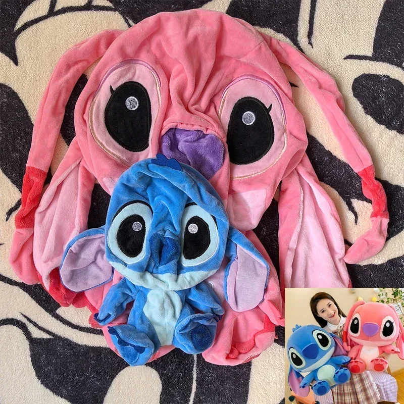 Disney Lilo and Stitch Plush Toys Anime Plushie Stich Dolls Kawaii Angel Semi-finished Leather Holster Gift Kids Christmas