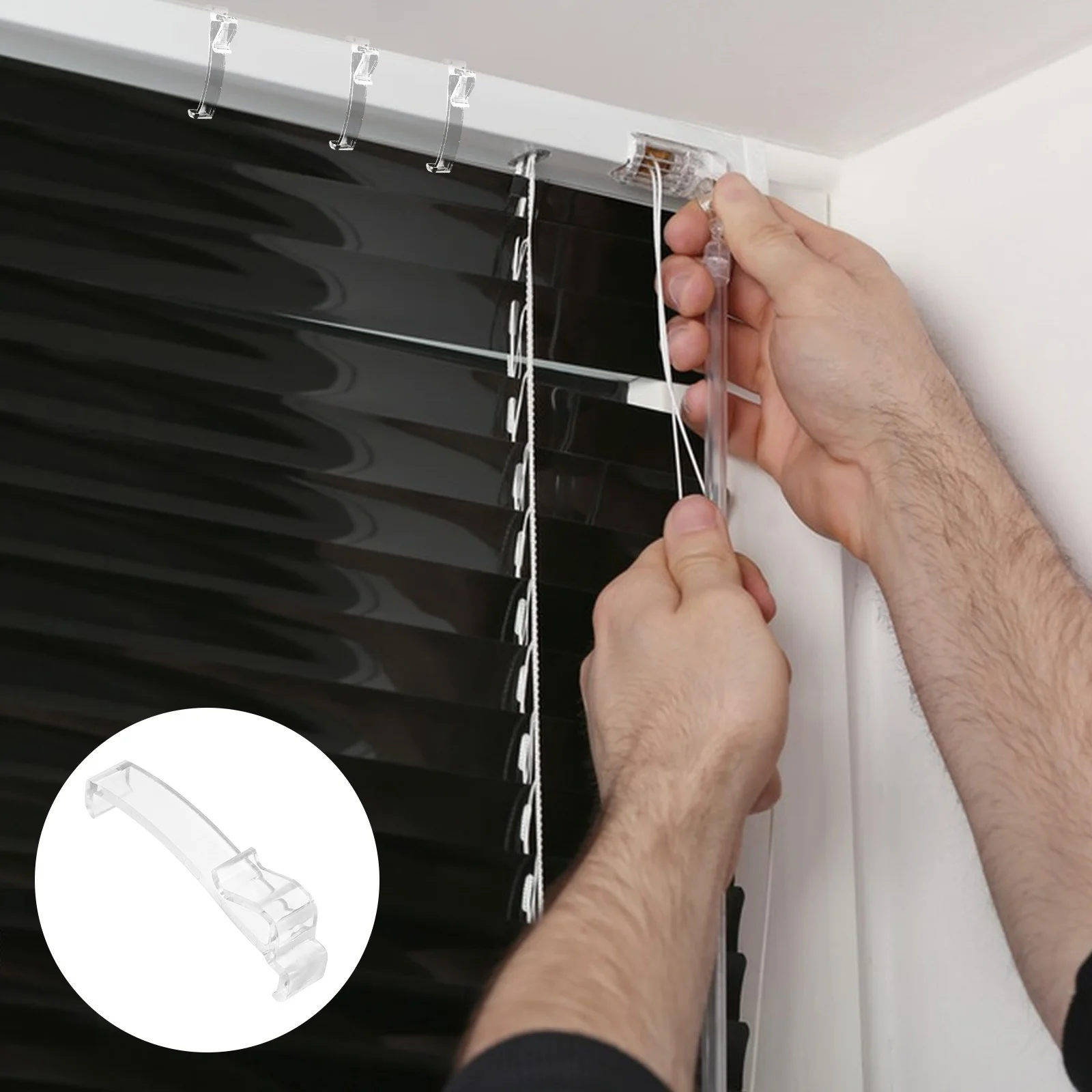 

12pcs 2 5 Inch Transparent Valance Clips Sturdy Lightweight Vertical Blinds Clamps Plastic Blind Accessories Curtains Hardware