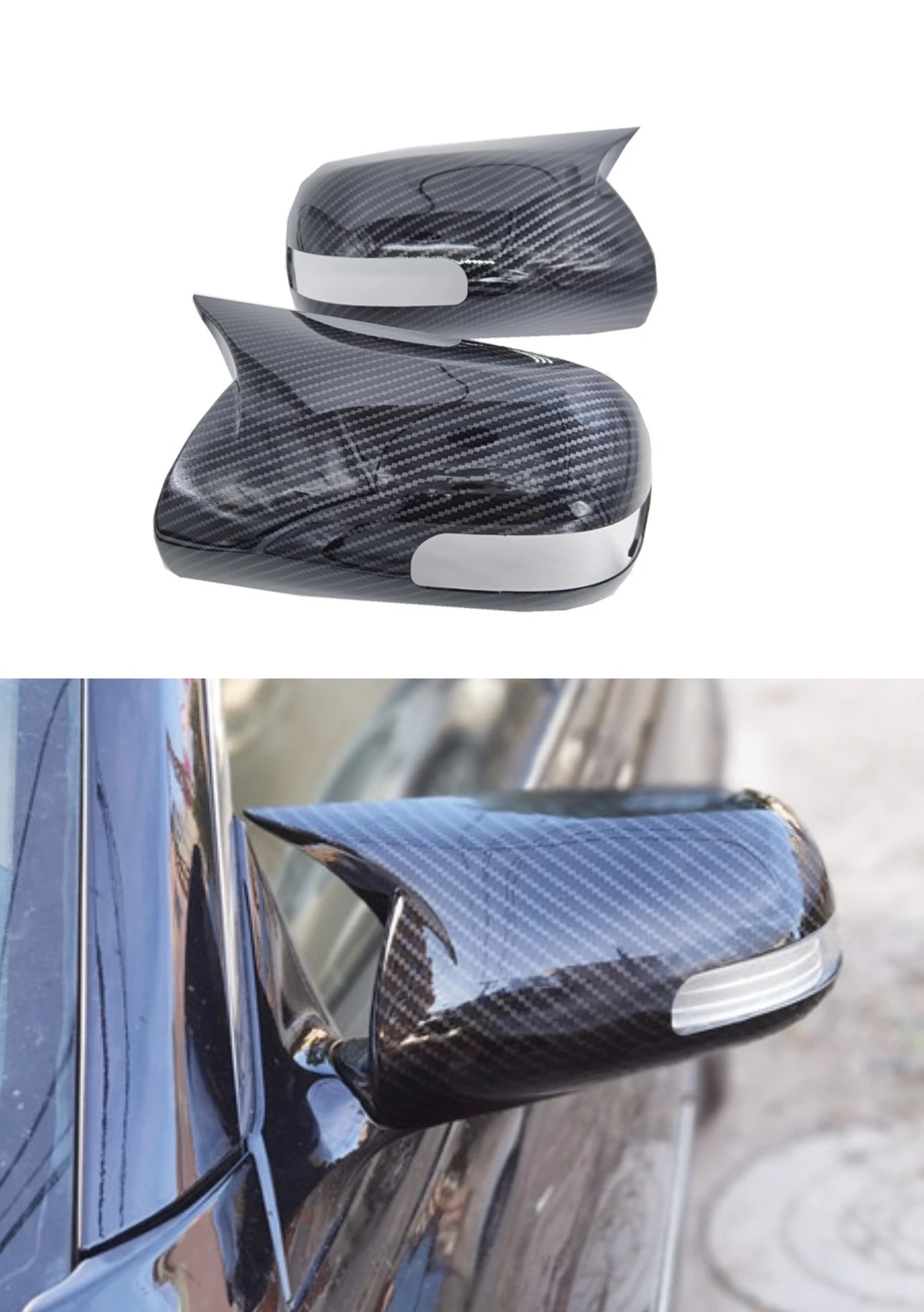 

Rearview Side Mirror Cover Fit For Toyota Mark X Reiz 2005-2009 Car Wing Cap Door Rear View Case Trim Carbon Fiber Look