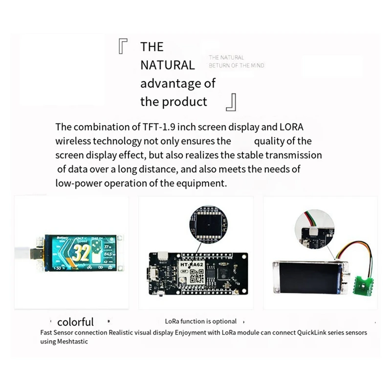 Nuevo Módulo de ESP32-R8 de pantalla a Color TFT de 1,9 pulgadas Chip SX1262 protocolo Lorawan Bluetooth Wifi