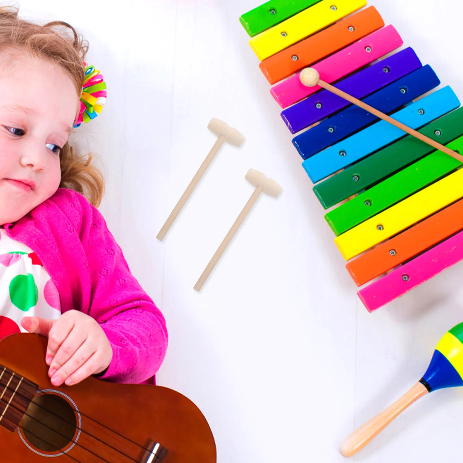 Mini maillets en bois, marteau léger, bords lisses, exercice d'entraînement des mains, outil d'assemblage pour enfants, accessoire de jeu, 10 pièces