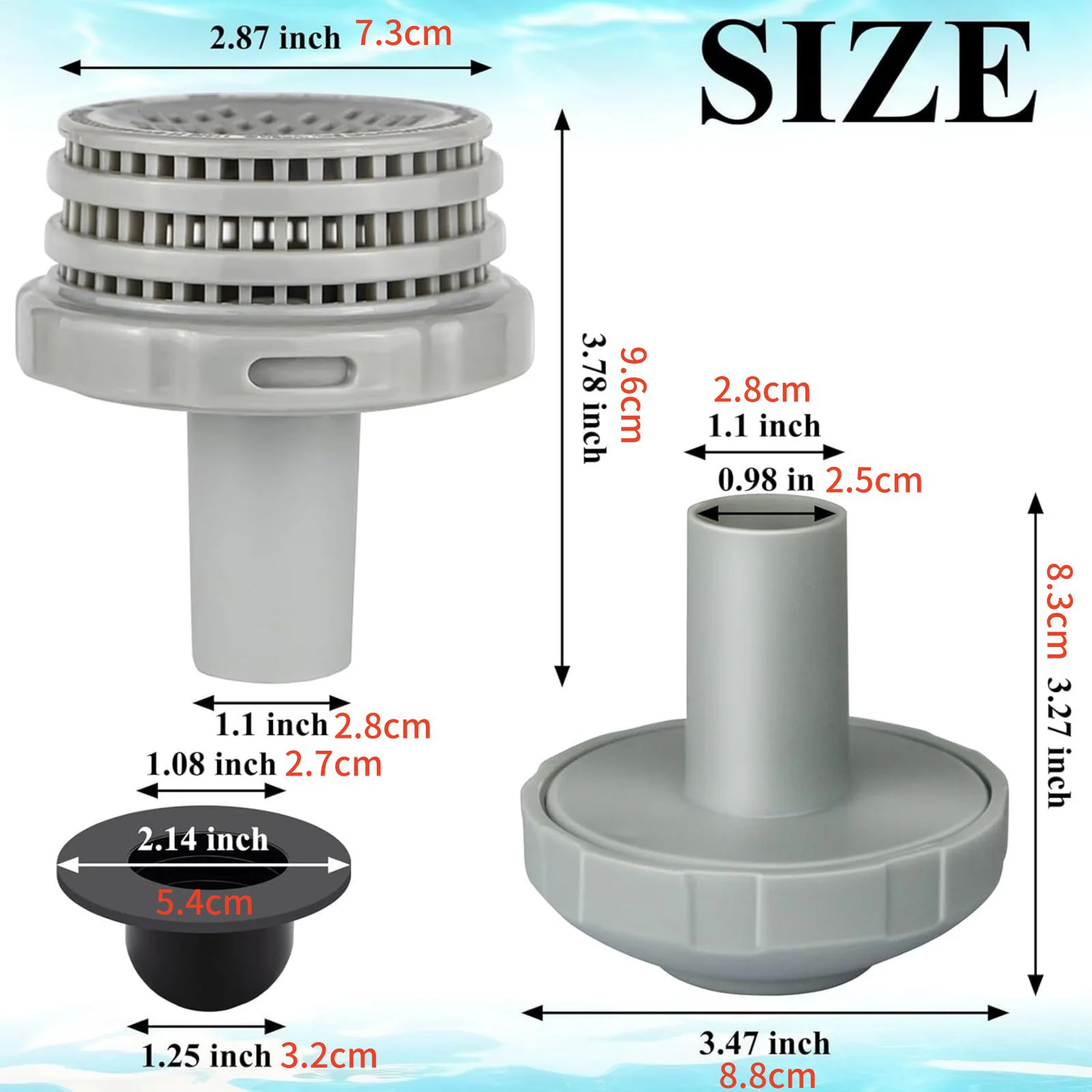 For Intex 25022E Above Ground Swimming Pool Water Jet Connector Replacement Part Kit Pool Strainer Connector