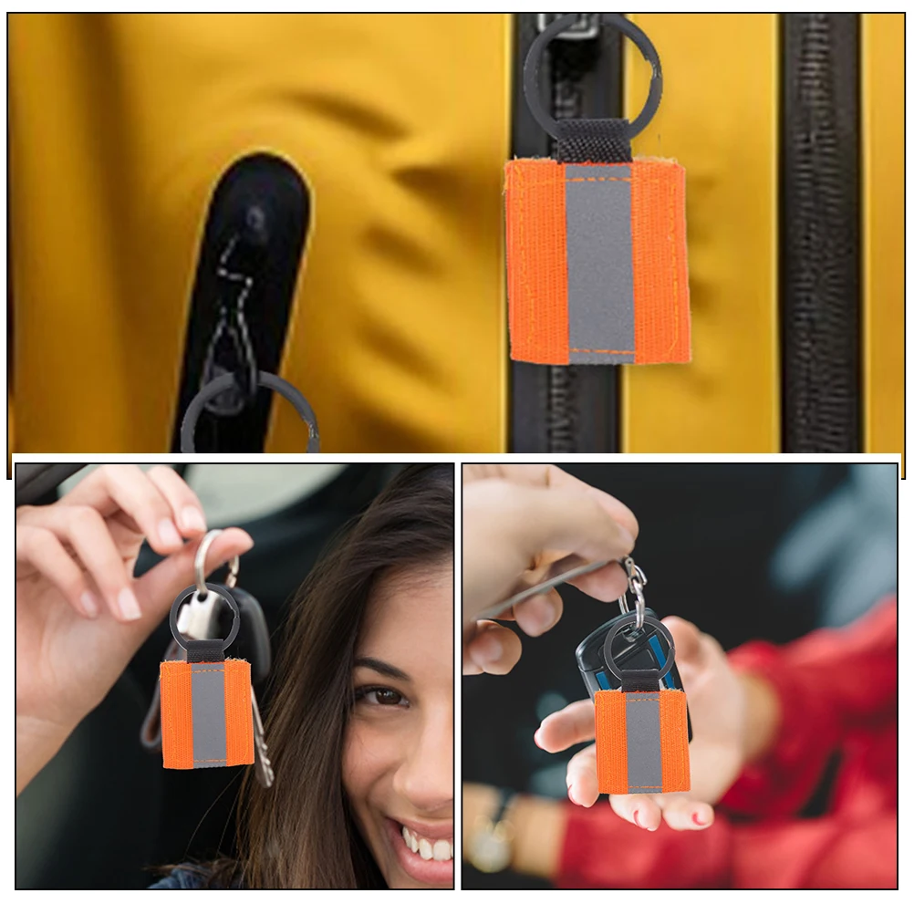 

8pcs Reflective Keychain Tag Safety Keychain for Kids Sturdy Key Rings Night Visibility Bag Charm Aluminum Alloy Backpack